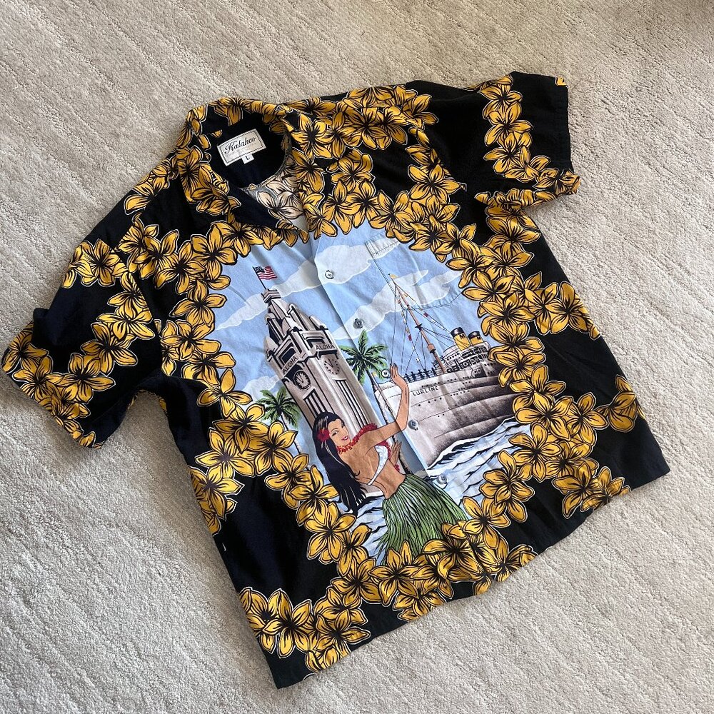 Hawaiian Hula Girl Shirt - Kalaheo - Size Large